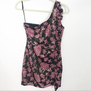 For Love & Lemons Luella Black Floral Mini Dress S